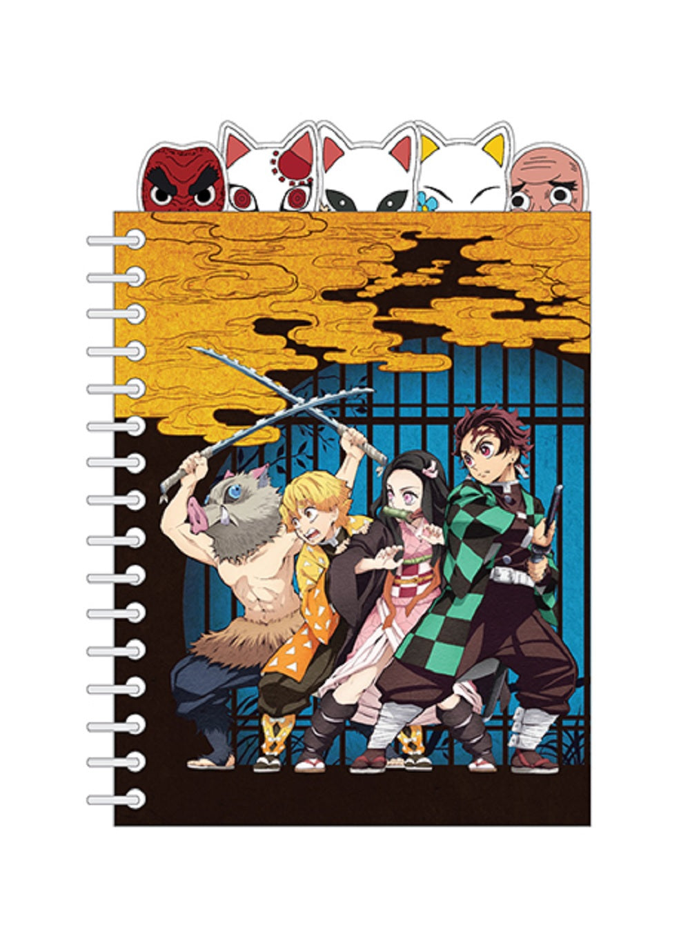 Demon Slayer Key Art Anime Spiral Tabbed Notebook