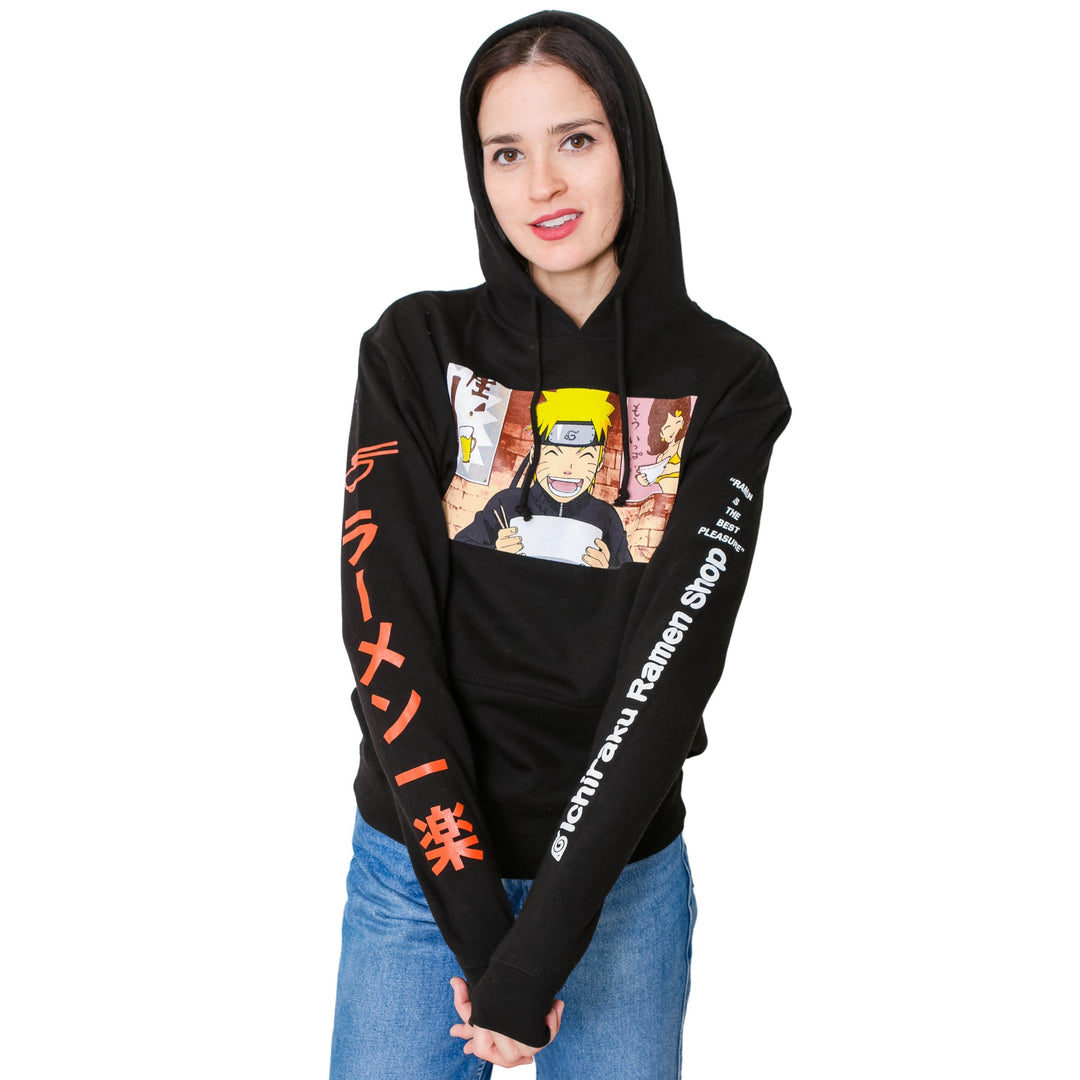 Naruto Shippuden Ichiraku Ramen With Sleeve Prints Anime Adult Pullover Hoodie