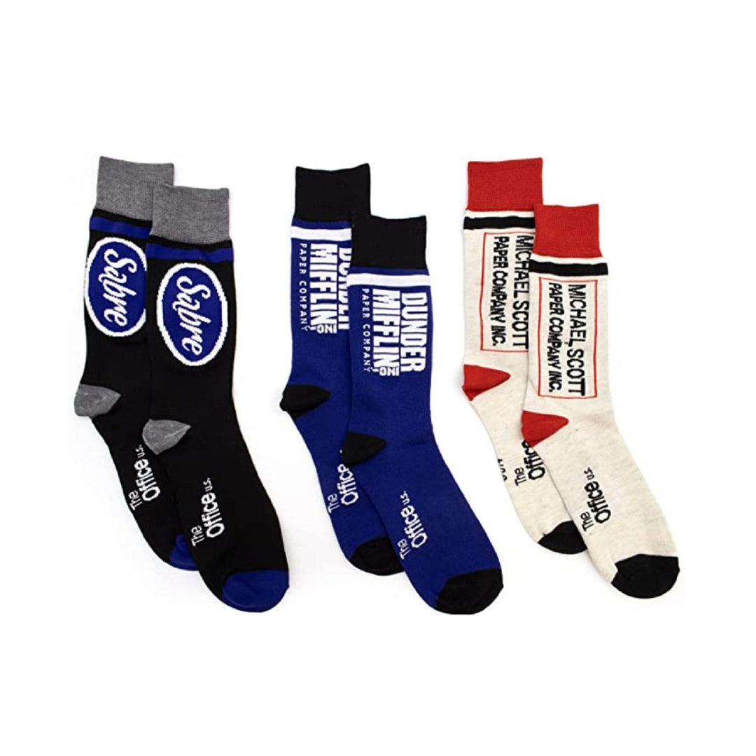 The Office Dunder Mifflin Paper Company Crew Socks 3 Pack