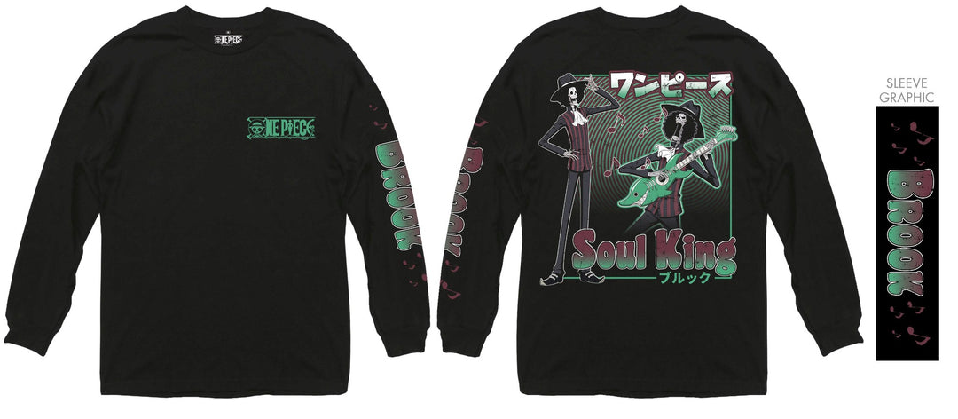 One Piece Brook Soul King Officially Licensed Adult Long Sleeve T-Shirt