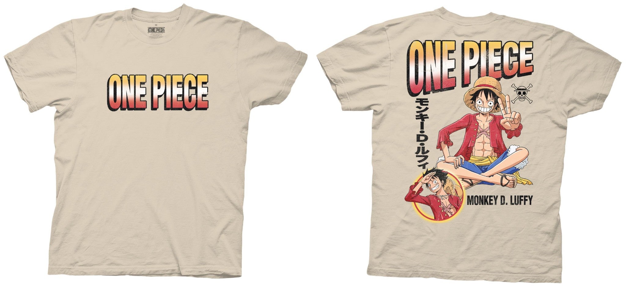 One Piece Monkey D. Luffy With Back Print Officially Licensed Adult T Shirt