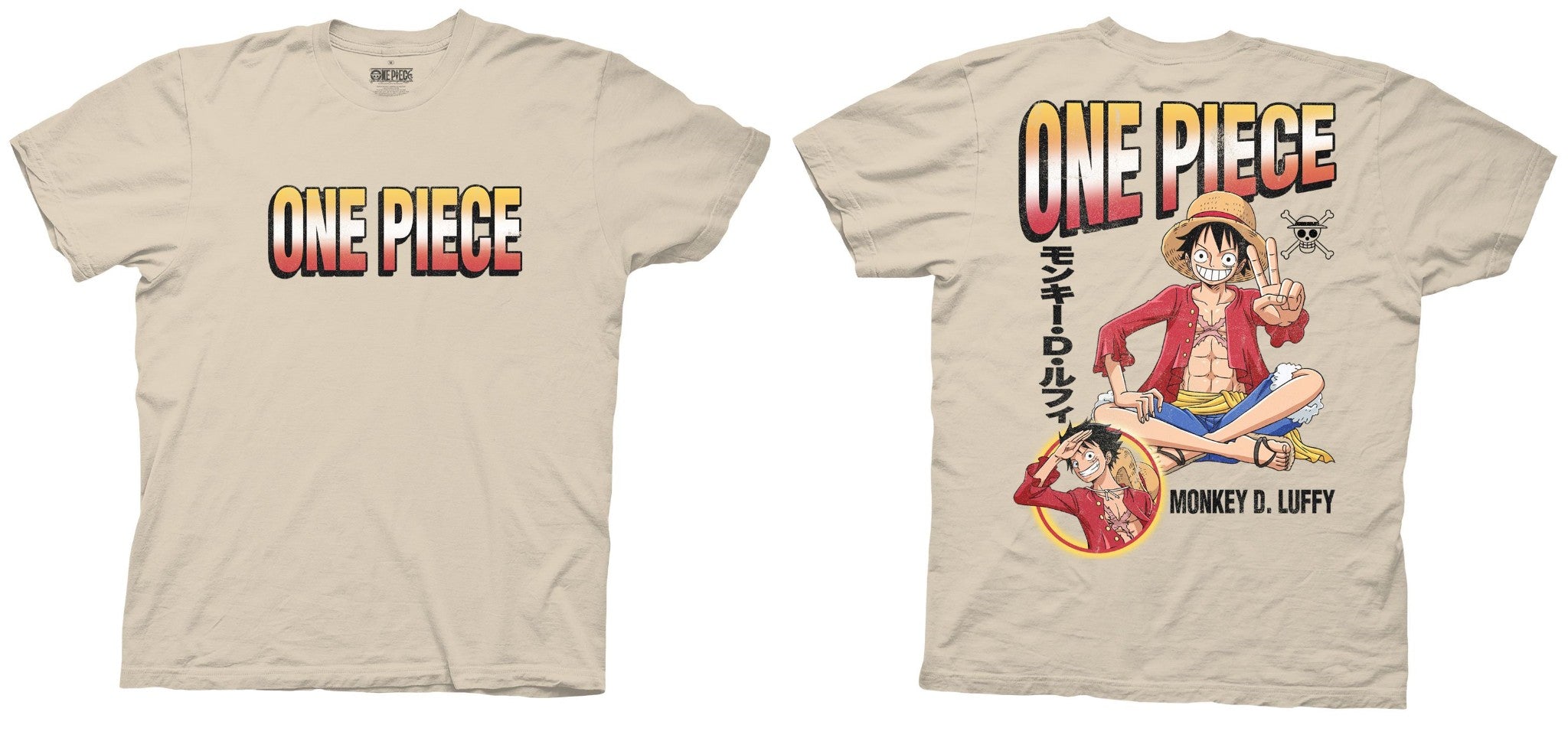 One Piece Monkey D. Luffy With Back Print Officially Licensed Adult T-Shirt
