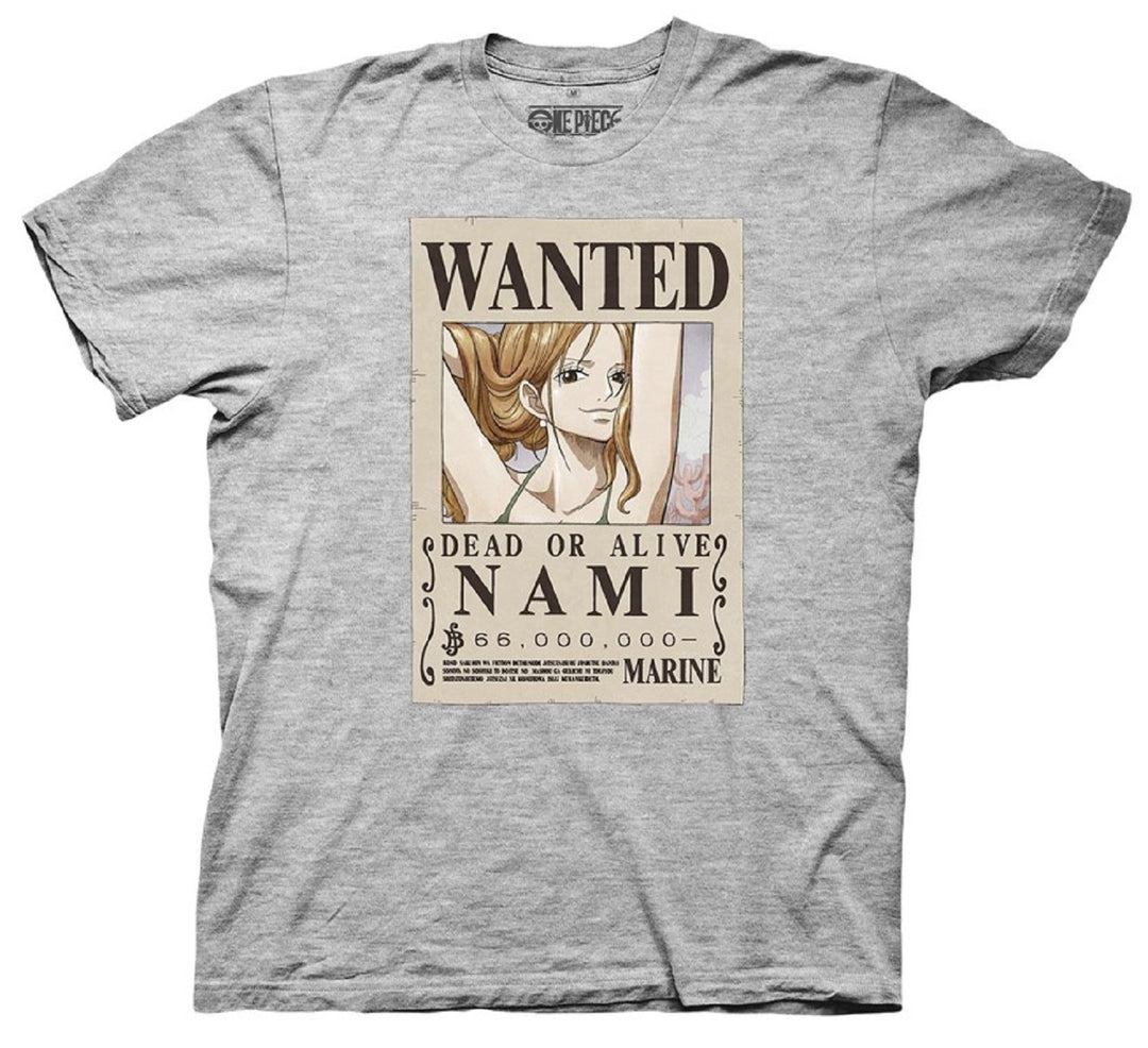 One Piece Nami Full Wanted Poster Anime Adult Short-Sleeve Graphic T-Shirt