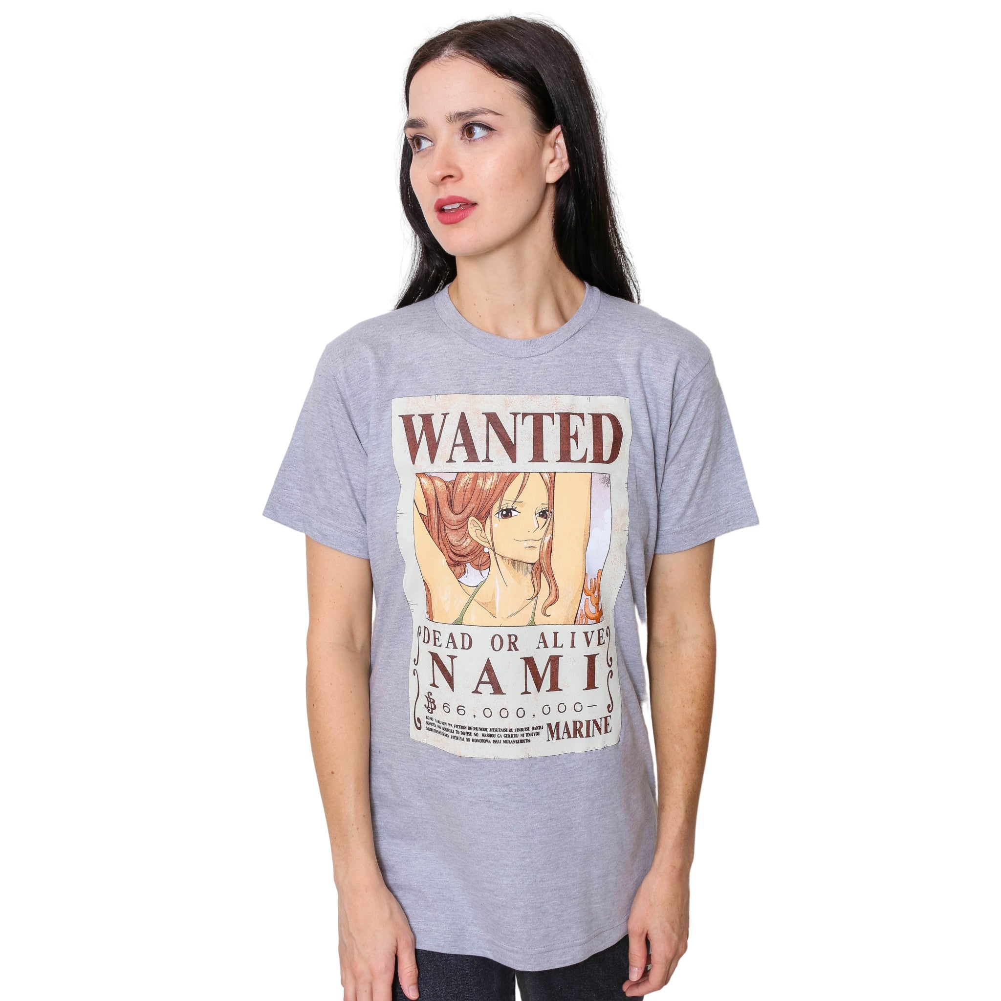 One Piece Nami Full Wanted Poster Anime Adult Short-Sleeve Graphic T-Shirt