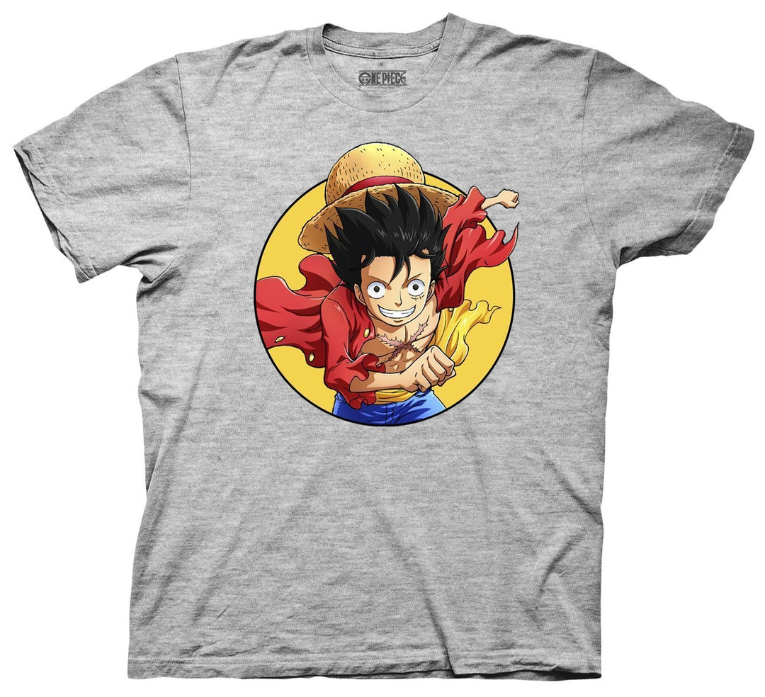 One Piece Monkey D. Luffy Circle Officially Licensed Adult T-Shirt