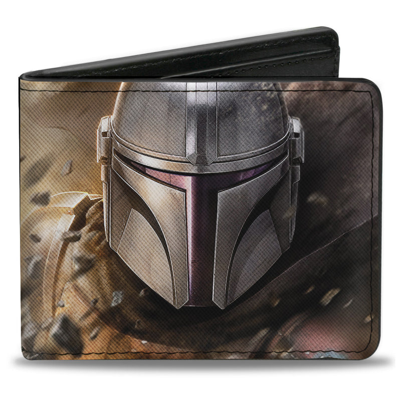 Star Wars The Mandalorian Helmet Bounty Hunter Logo Bi-fold Wallet