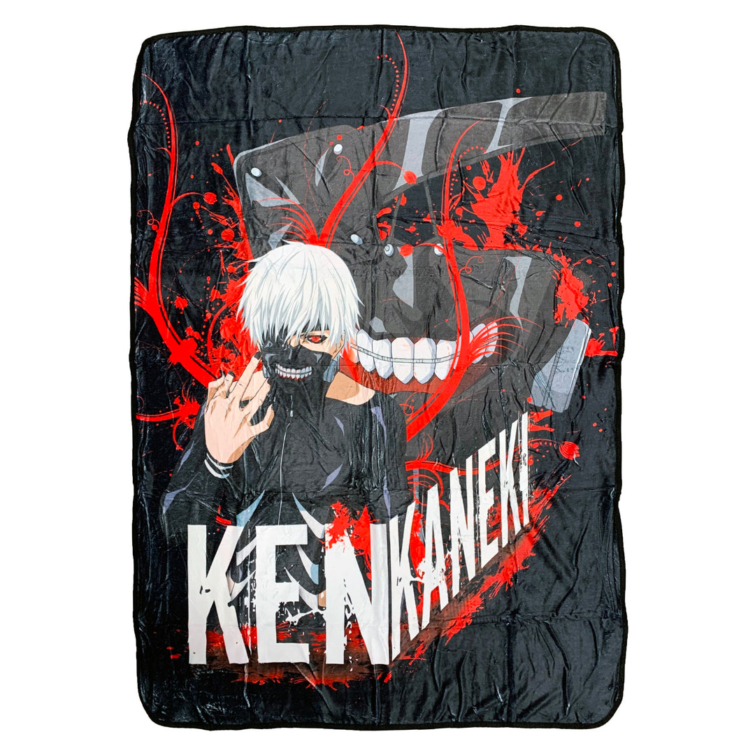 Tokyo Ghoul Ken Kaneki White Hair With Mask Fleece Throw Soft Lightweight Blanket 45x60 Inches