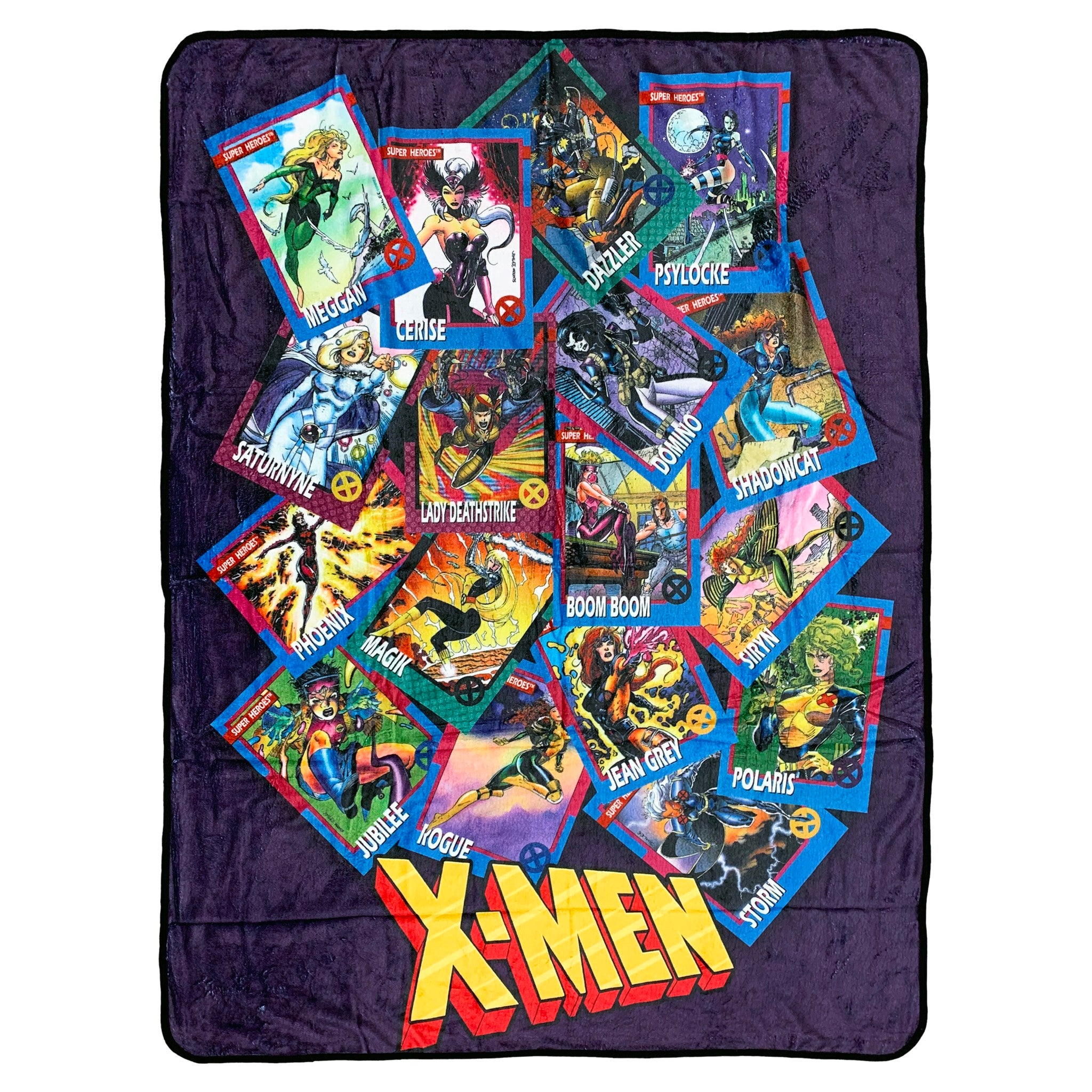 X Men Trading Cards Super Heroes Ladies by Jim Lee Marvel Flannel Fleece Throw Super Soft Lightweight Fleece Blanket 45 x 60 Inches