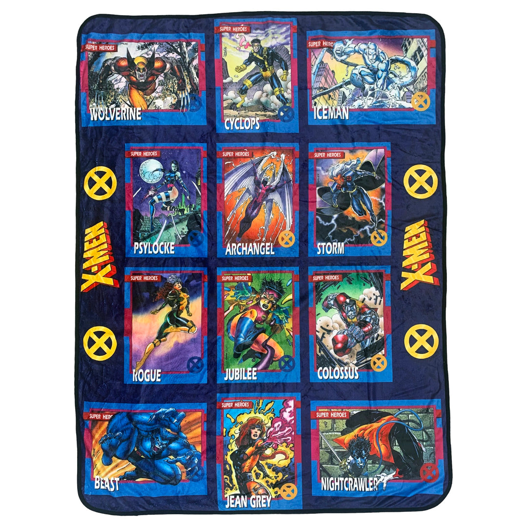 X-Men Trading Cards Super Heroes by Jim Lee Marvel Flannel Fleece Throw Super Soft Lightweight Fleece Blanket 45 x 60 Inches