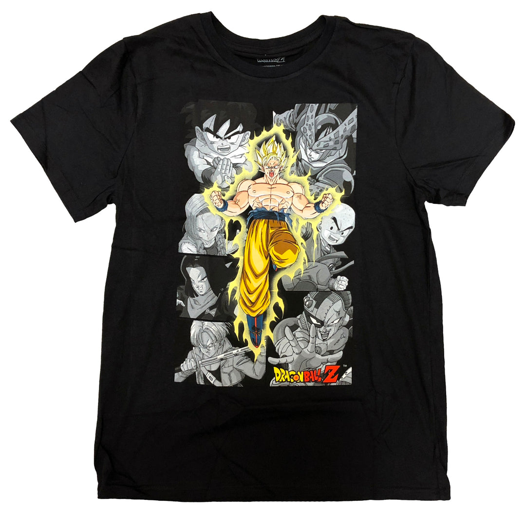 Dragon Ball Z Goku With Character Panels Adult T-Shirt