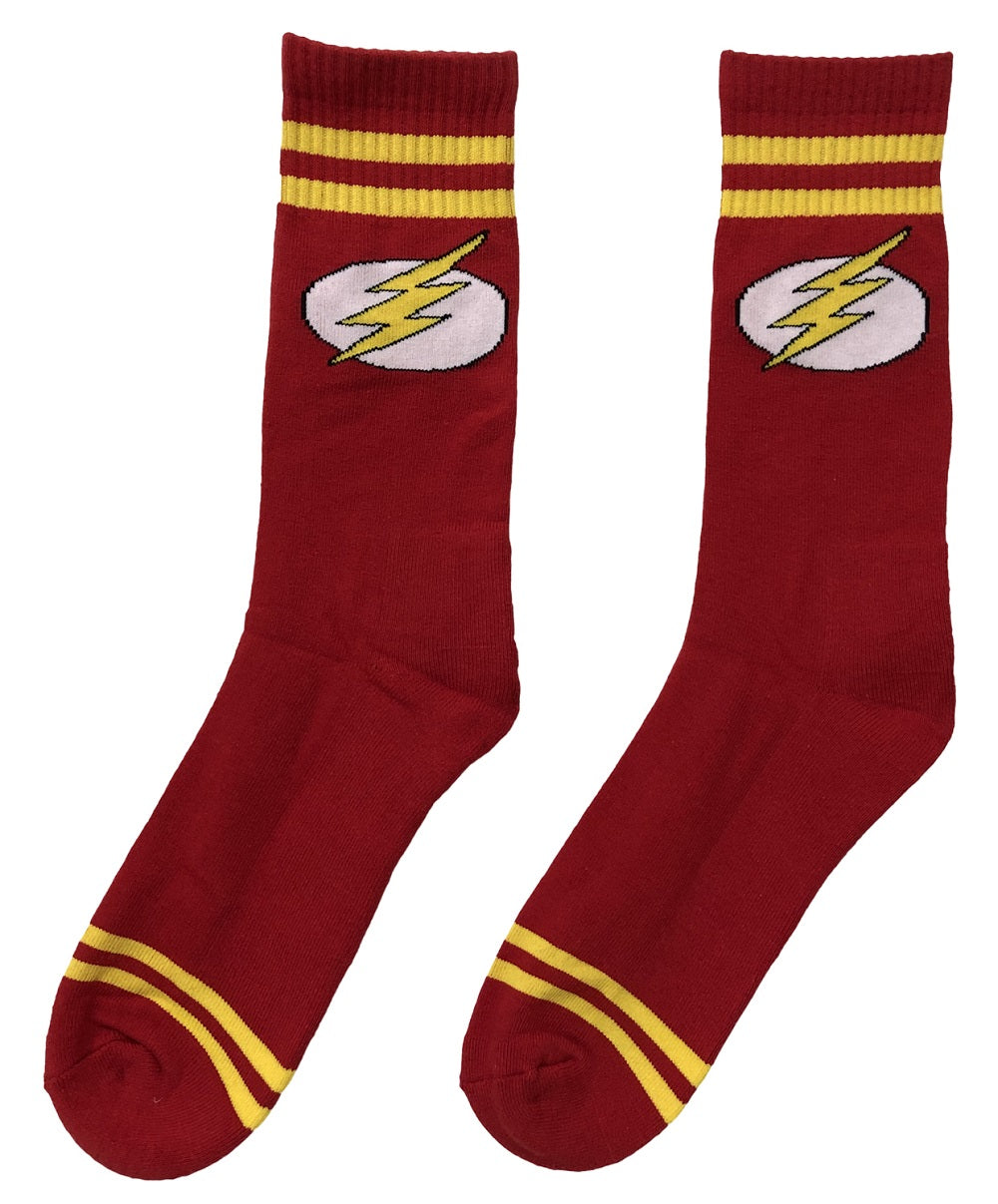 DC Comics Flash Symbol Red Crew Socks