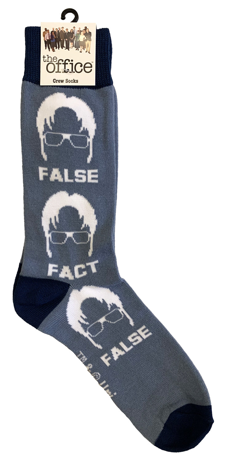 The Office Fact False Dwight Crew Socks
