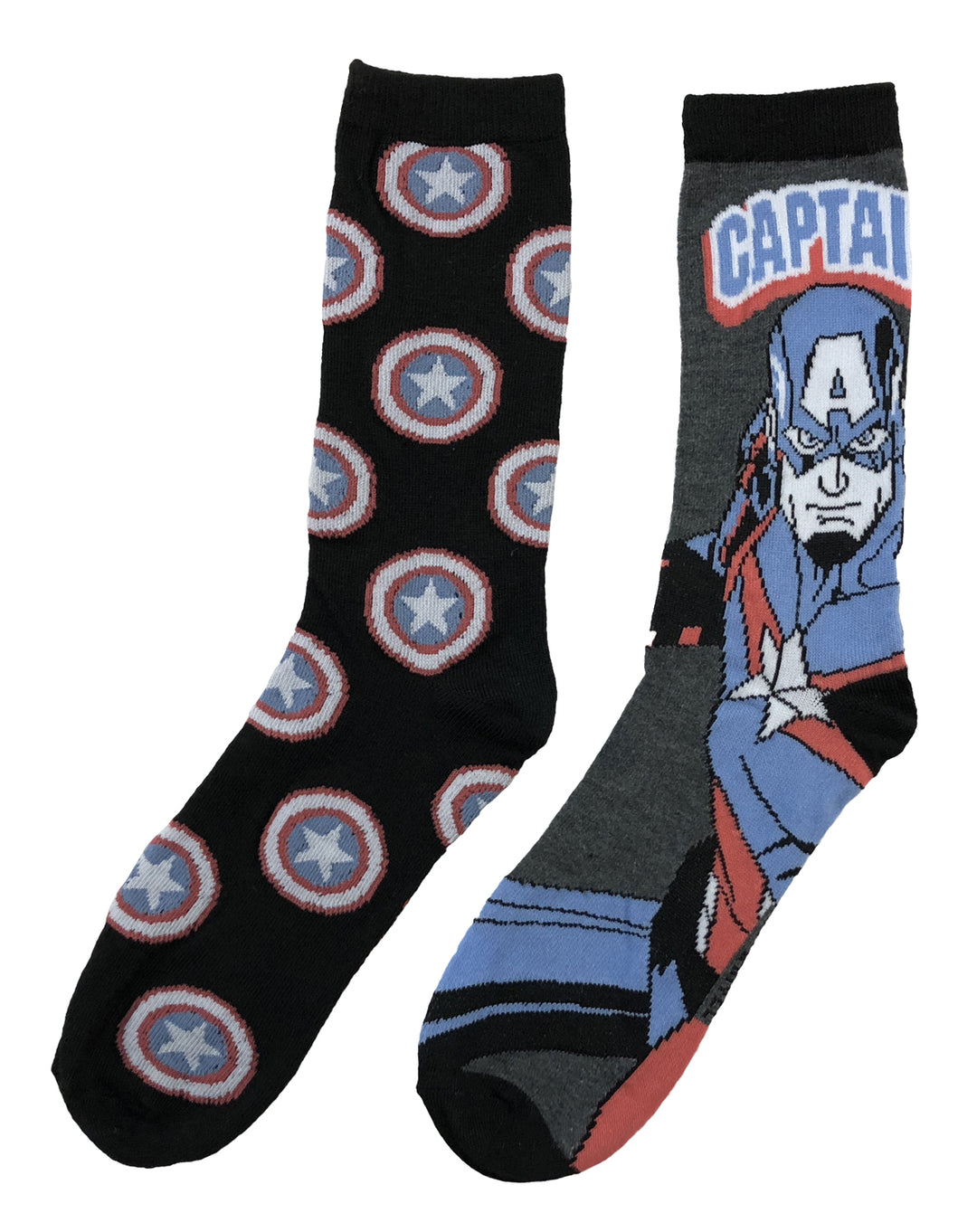 Marvel Captain America Many Shields 2 Pack Crew Socks
