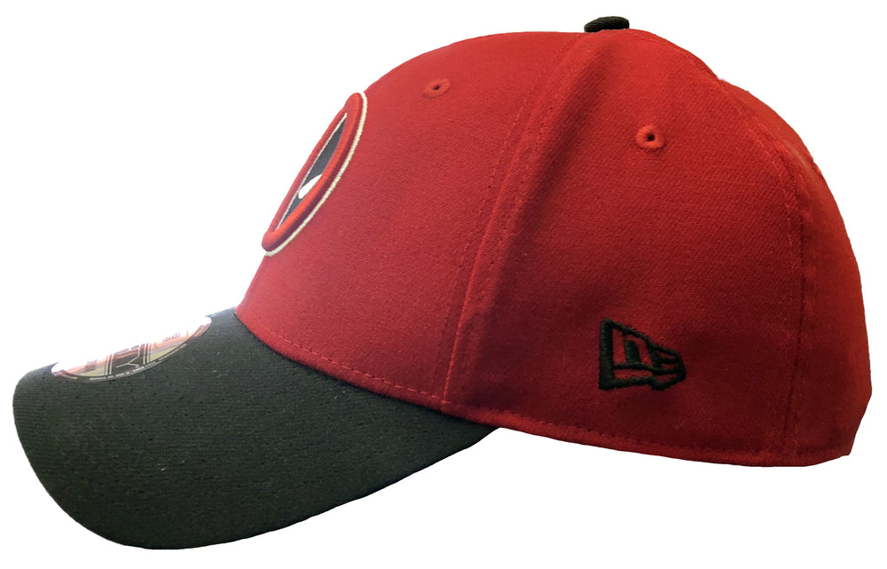 Deadpool Symbol Scarlet & Black 39Thirty Cap Hat - Medium/Large