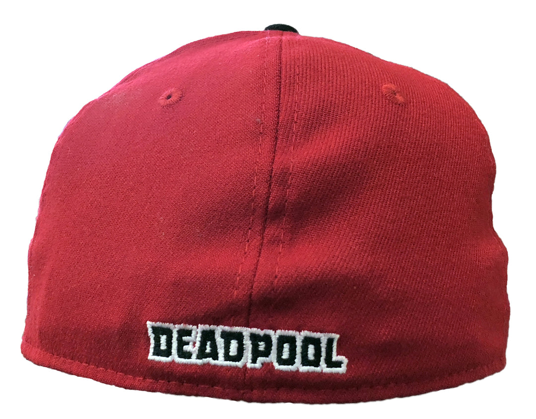 Deadpool Symbol Scarlet & Black 39Thirty Cap Hat - Medium/Large