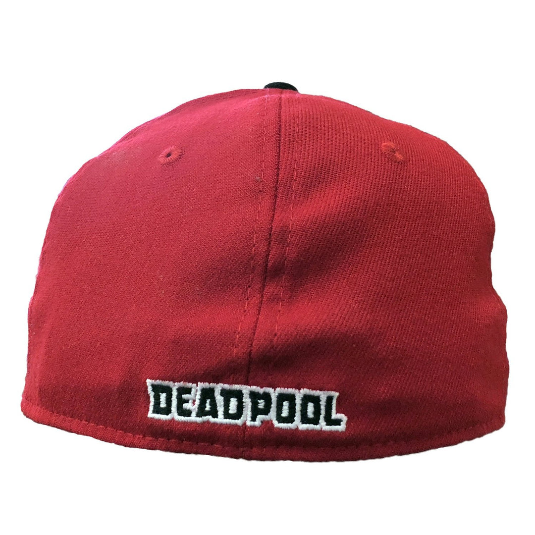 Deadpool Symbol Scarlet & Black 39Thirty Cap Hat - Large/Xlarge