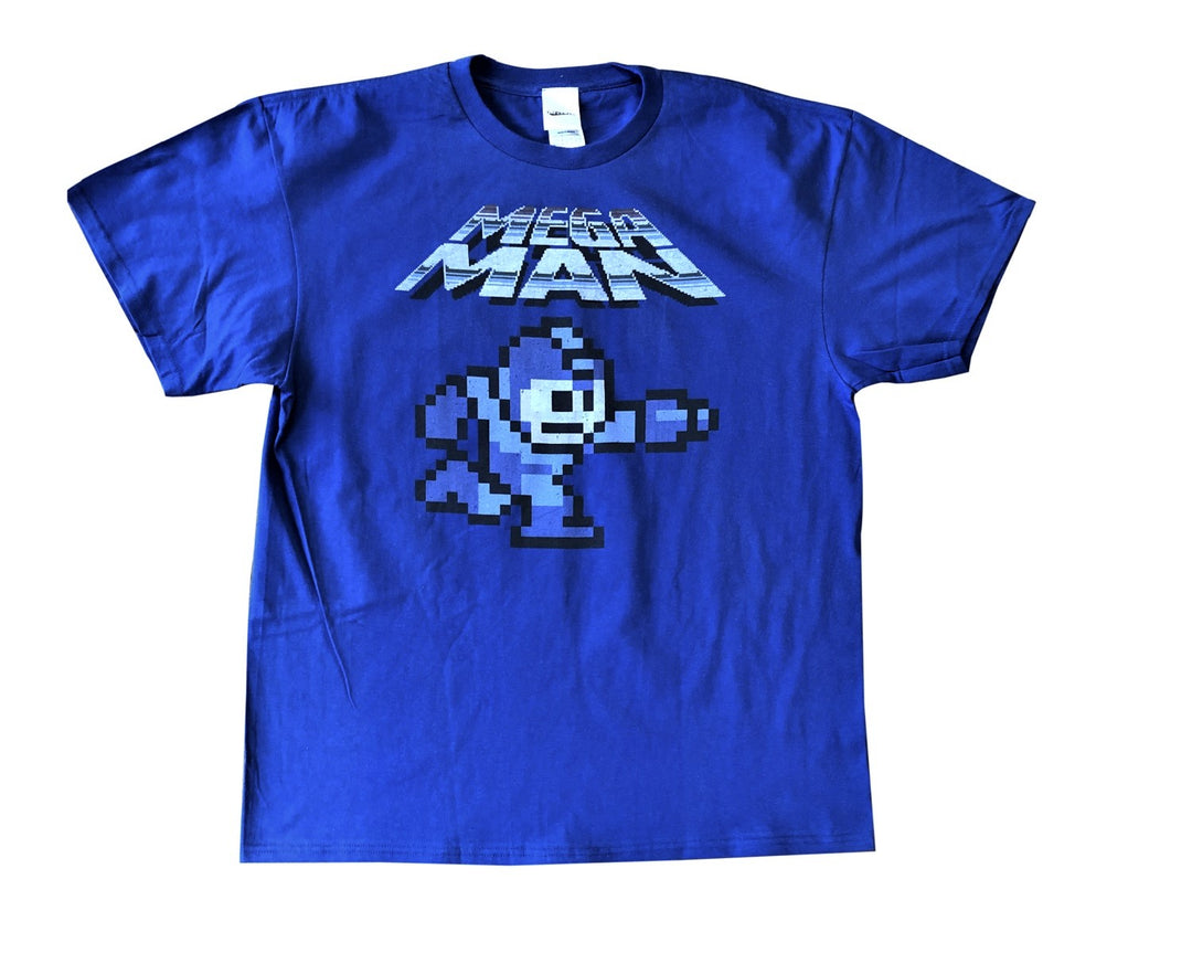 Mega Man Running And Gunning Gamer Adult T-Shirt