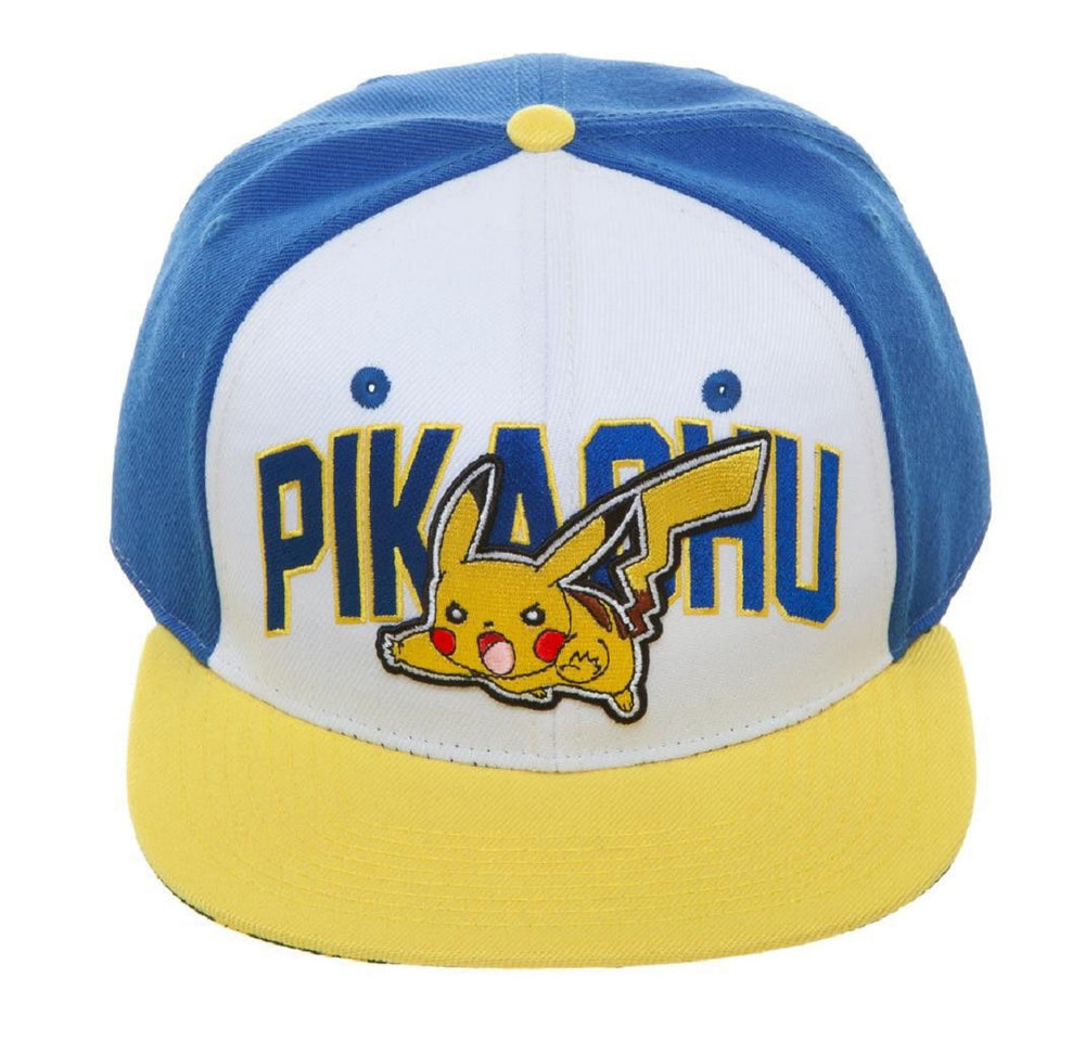 Pokemon Pikachu Color Block Snapback Hat Cap