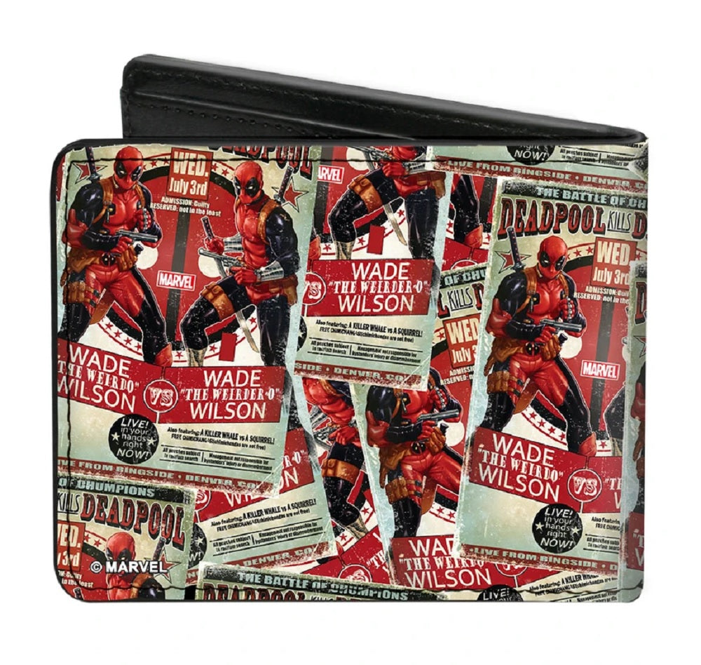 Deadpool Arms Crossed Pose Badge/Wade Vs Wade Marvel Comics Bi-fold Wallet