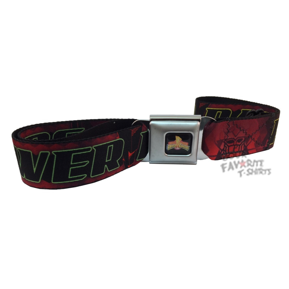 Power Rangers Logo With Zord Seatbelt Belt