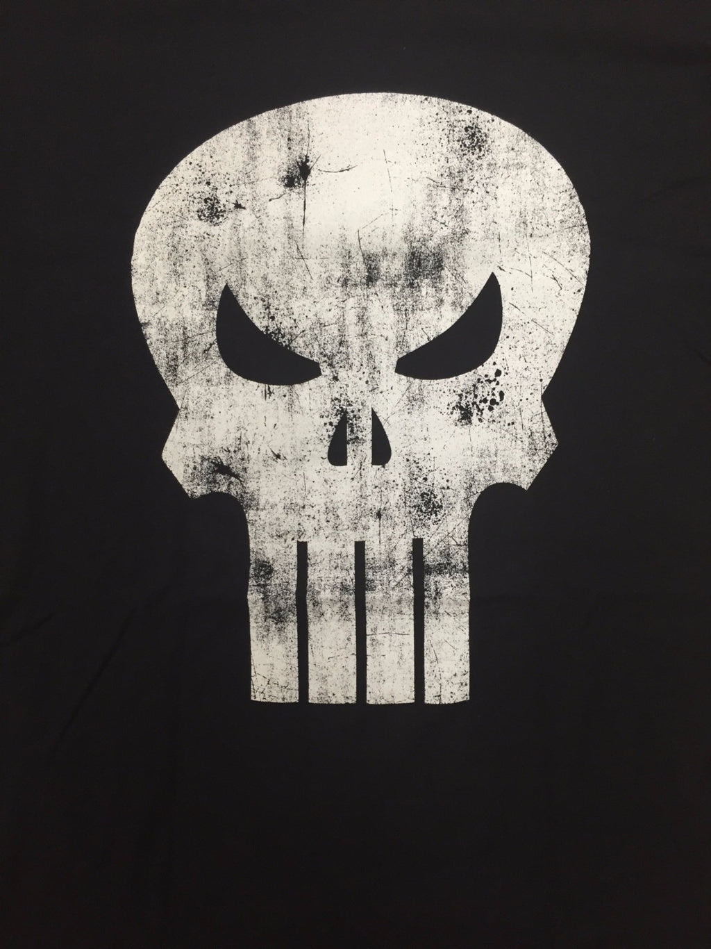 The Punisher White Skull Logo Distressed Marvel Comics Adult T-Shirt