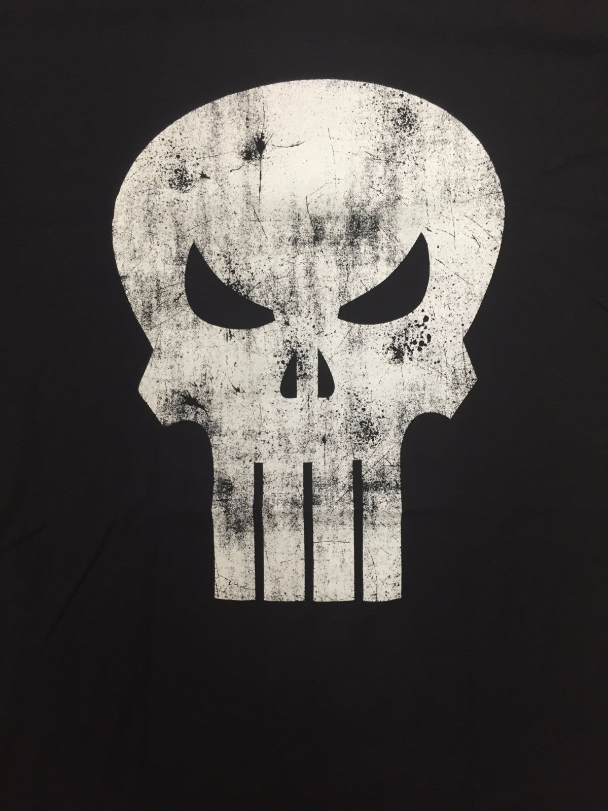 The Punisher White Skull Logo Distressed Marvel Comics Adult T-Shirt