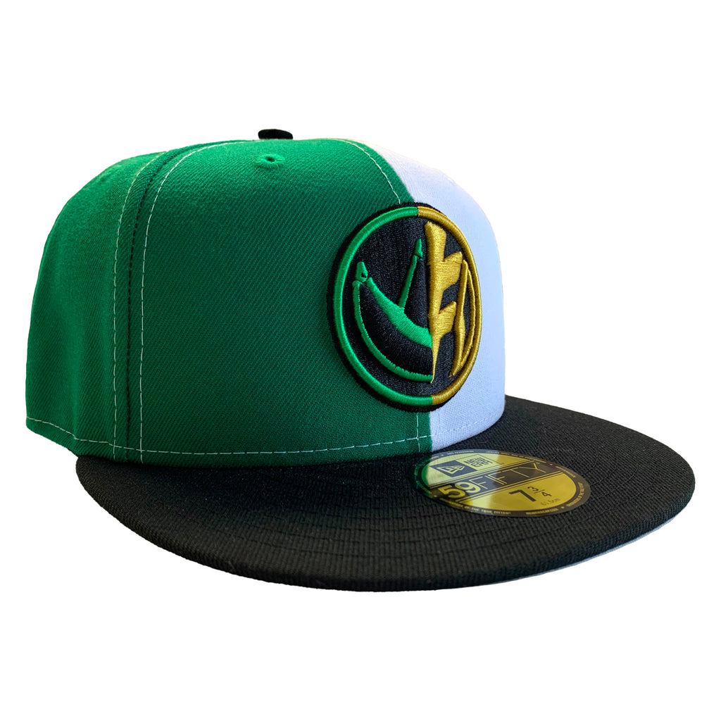 New Era 59FIFTY Power Rangers Green & White Ranger Split Fitted Cap Ha ...