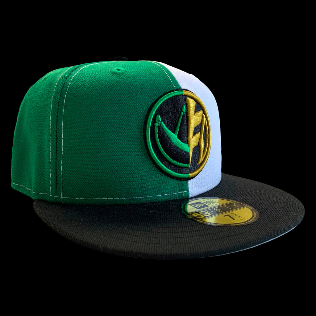 New Era 59FIFTY Power Rangers Green & White Ranger Split Fitted Cap Ha ...