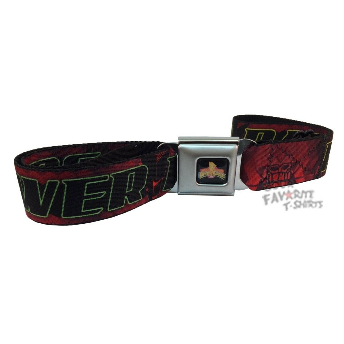 Power Rangers Logo With Zord Seatbelt Belt
