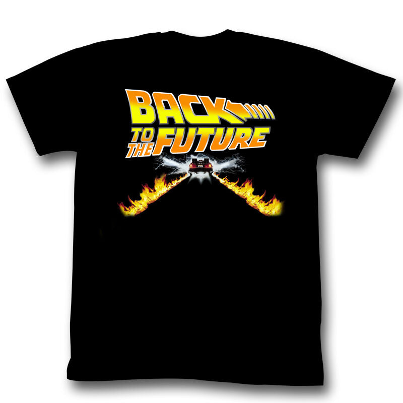 Back To The Future Movie Car Flames Movie Poster Adult T-Shirt