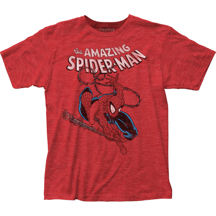 Spider-Man Spidey Swinging Marvel Comics Adult Graphic T-Shirt