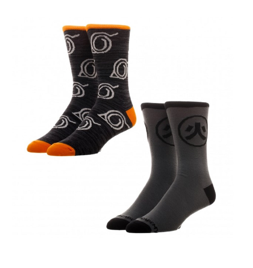 Naruto Shippuden Ninja Academy Symbols Crew Socks 2 Pack
