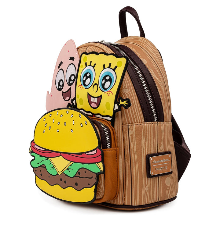 Loungefly Spongebob Squarepants Krabby Patty Group Mini Backpack Bag