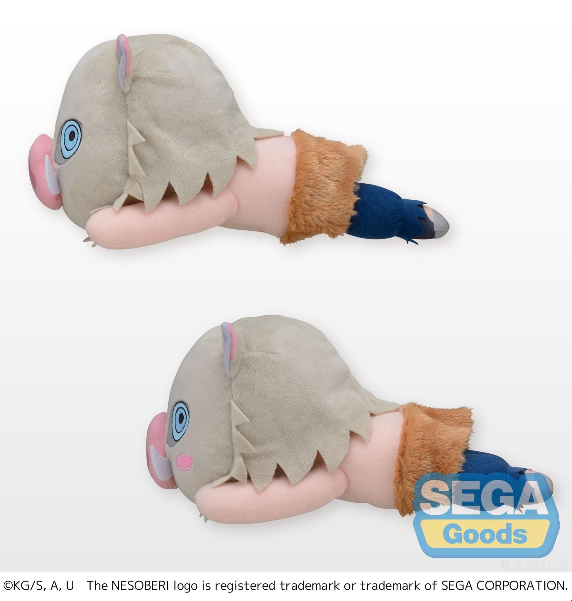 SEGA Demon Slayer Kimetsu no Yaiba Blushing Hashibira Inosuke Lay-Down Plush 15"