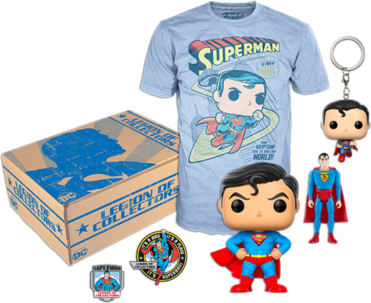 Funko DC Legion Of Collectors Superman Complete Box Shirt Size Xl