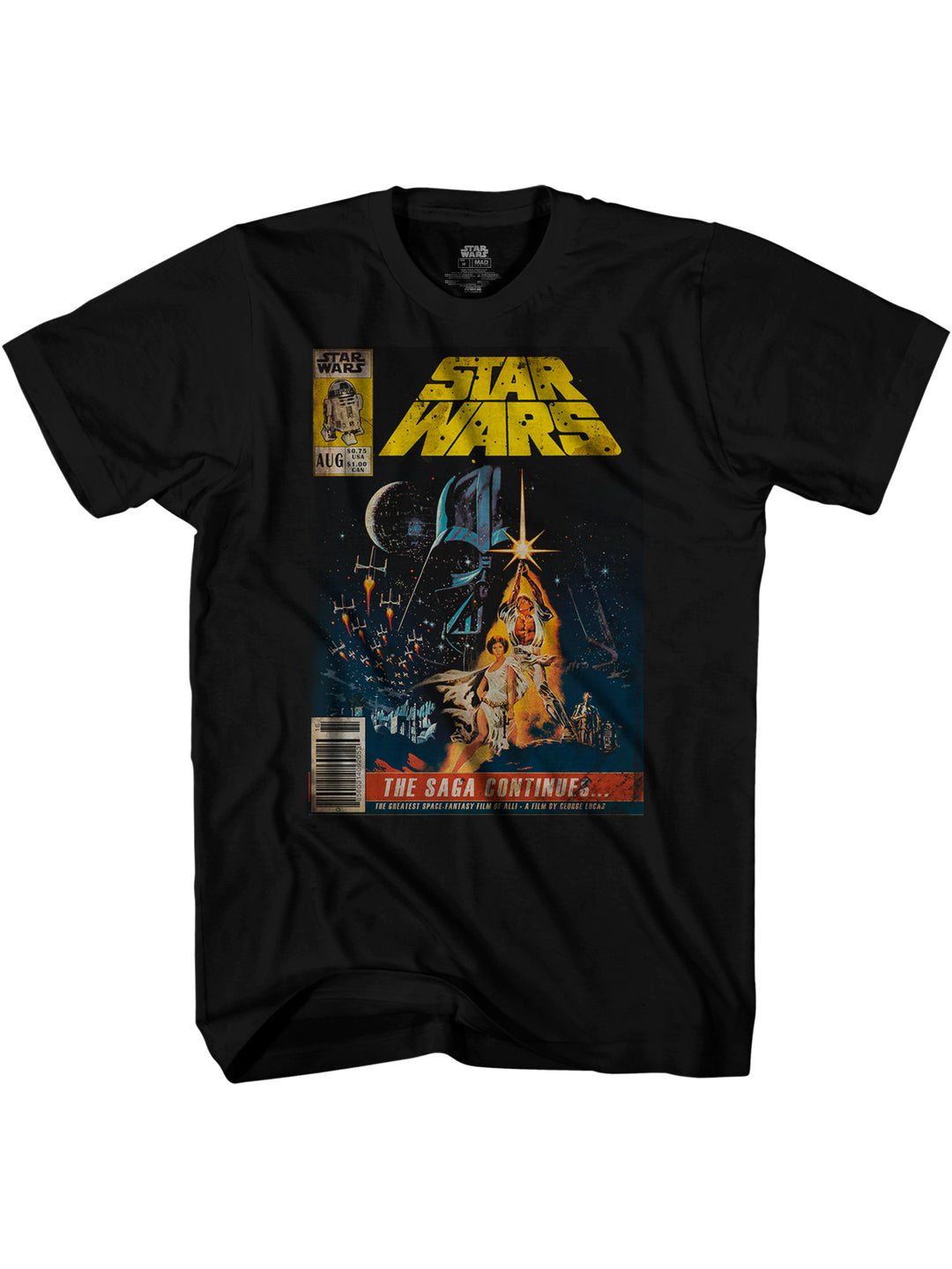 Star Wars The Saga Continues Comic Book Cover Officially Licensed Adult T Shirt