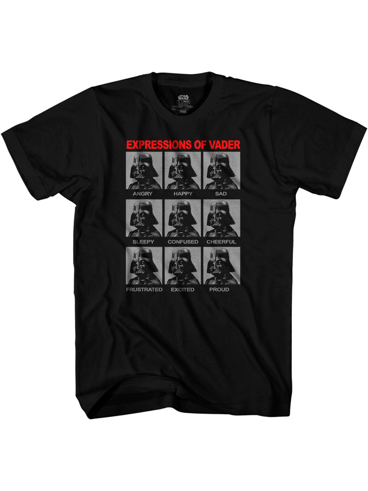 Star Wars Expressions of Darth Vader Officially Licensed Adult T Shirt