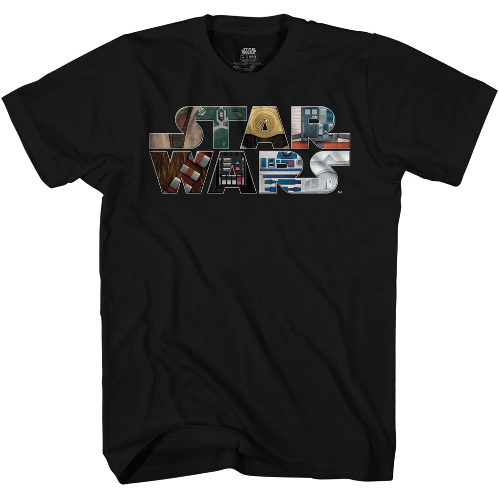 Star Wars Logo Letter Fun Officially Licensed Adult T-Shirt