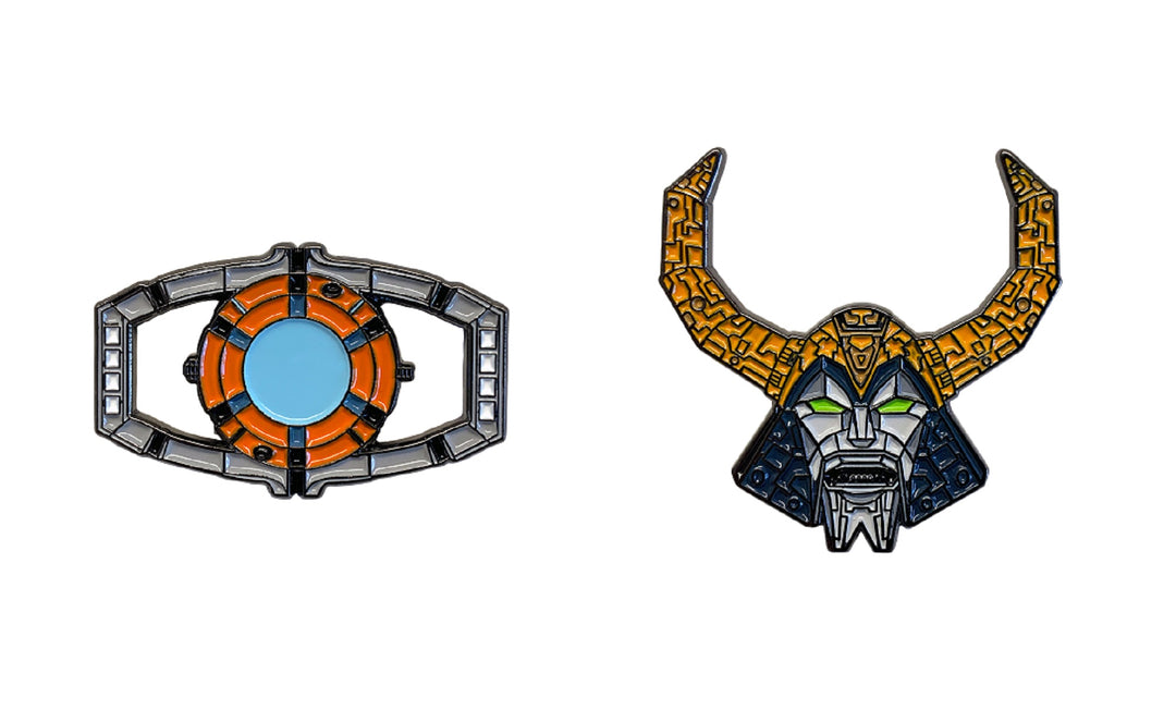 Transformers The Movie Unicron and Matrix Of Leadership 80's 2 Pack Enamel Pin Set