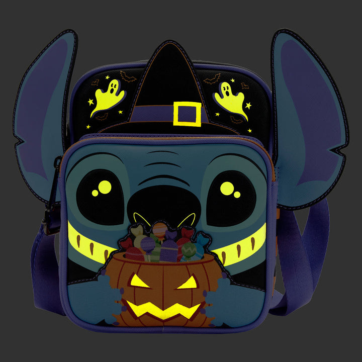 Loungefly Disney Lilo and Stitch Glow Halloween Passport Bag
