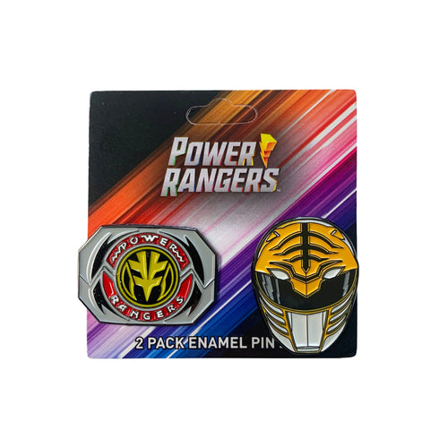 Power Rangers White Ranger Mask and Emblem Tommy 2 Pack Enamel Pin Set