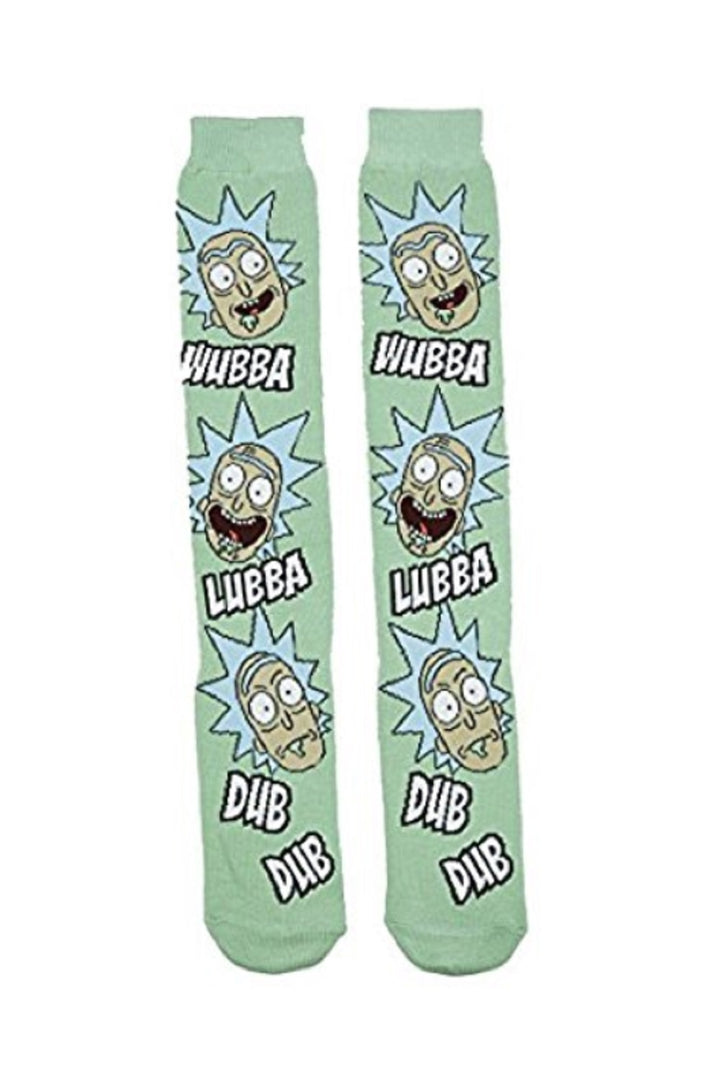 Rick And Morty Wubba Lubba Dub Dub Adult Knee High Socks