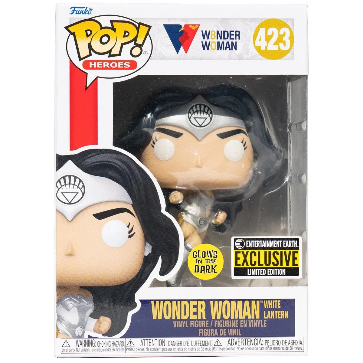 Funko Pop! Wonder Woman 80th Anniversary White Lantern Glow Exclusive Vinyl Figure