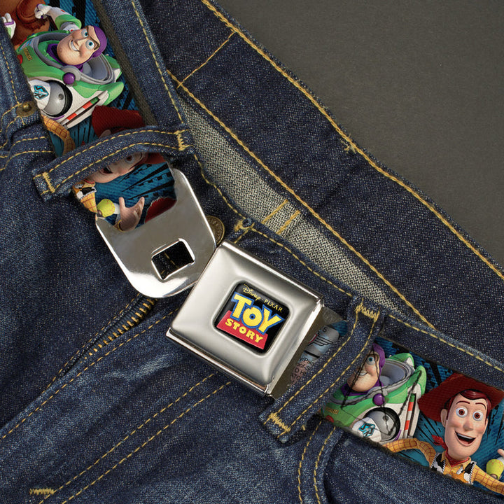 Disney Toy Story Characters Running Full Color Seatbelt Belt