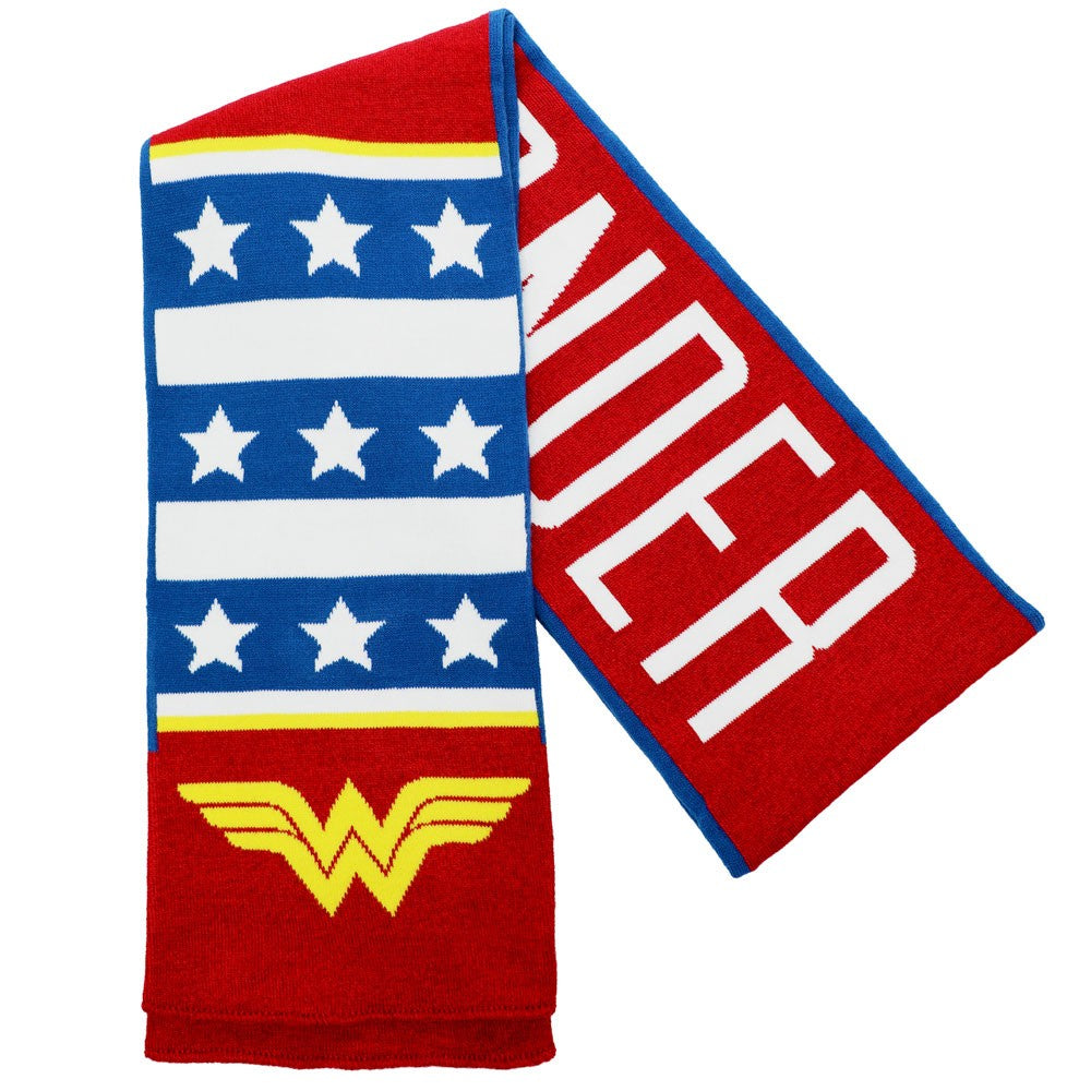 Wonder Woman Logo DC Comics Knit Beanie and Scarf Combo
