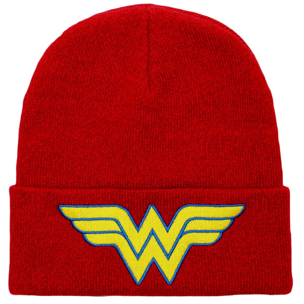 Wonder Woman Logo DC Comics Knit Beanie and Scarf Combo