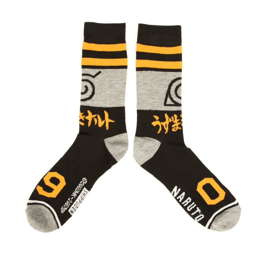 Naruto Shippuden Hidden Leaf Ramen 3 Pack Crew Socks